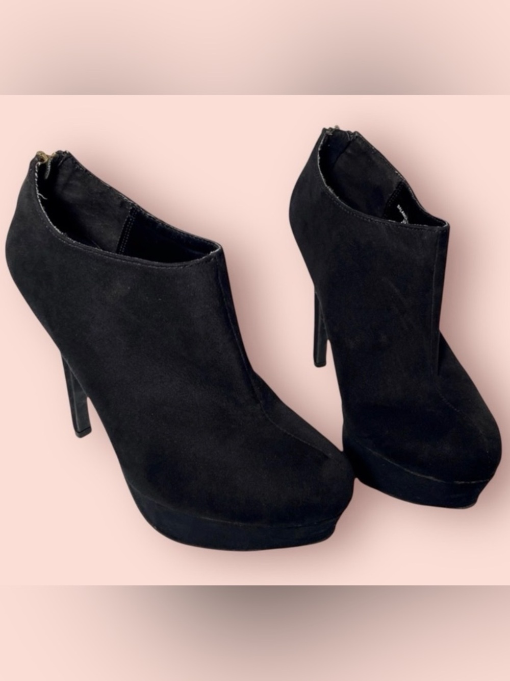 3/$10 Glo Jeans Booties 8.5 Eva Heels Black Microfiber